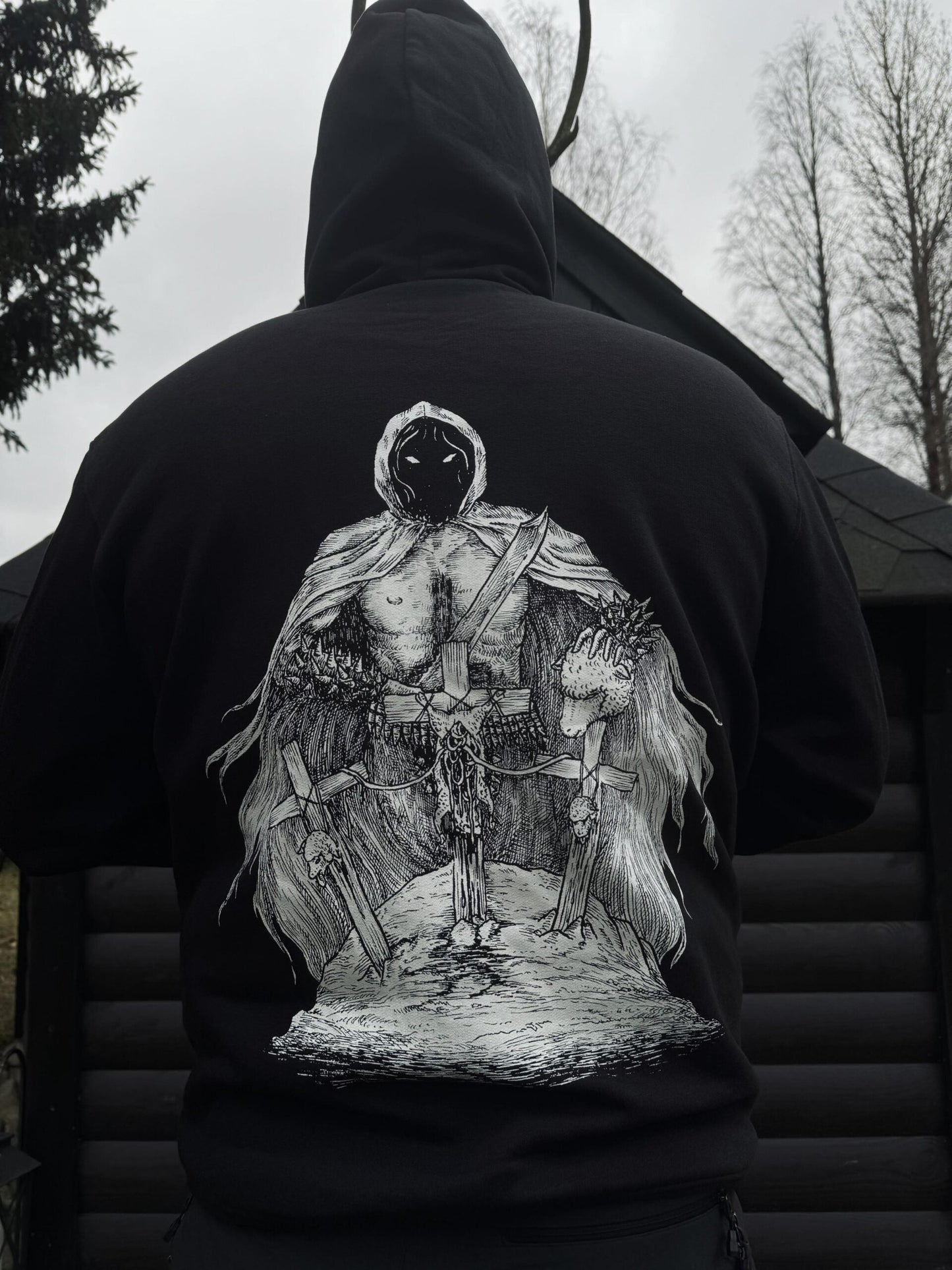 WHITE DEATH "SF24" ZIPPED HOODIE