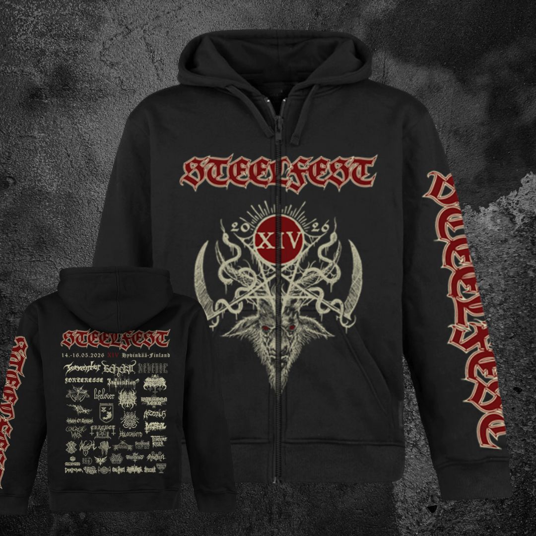 STEELFEST 2026, ZIPPED HOODIE, BIG FRONT PRINT