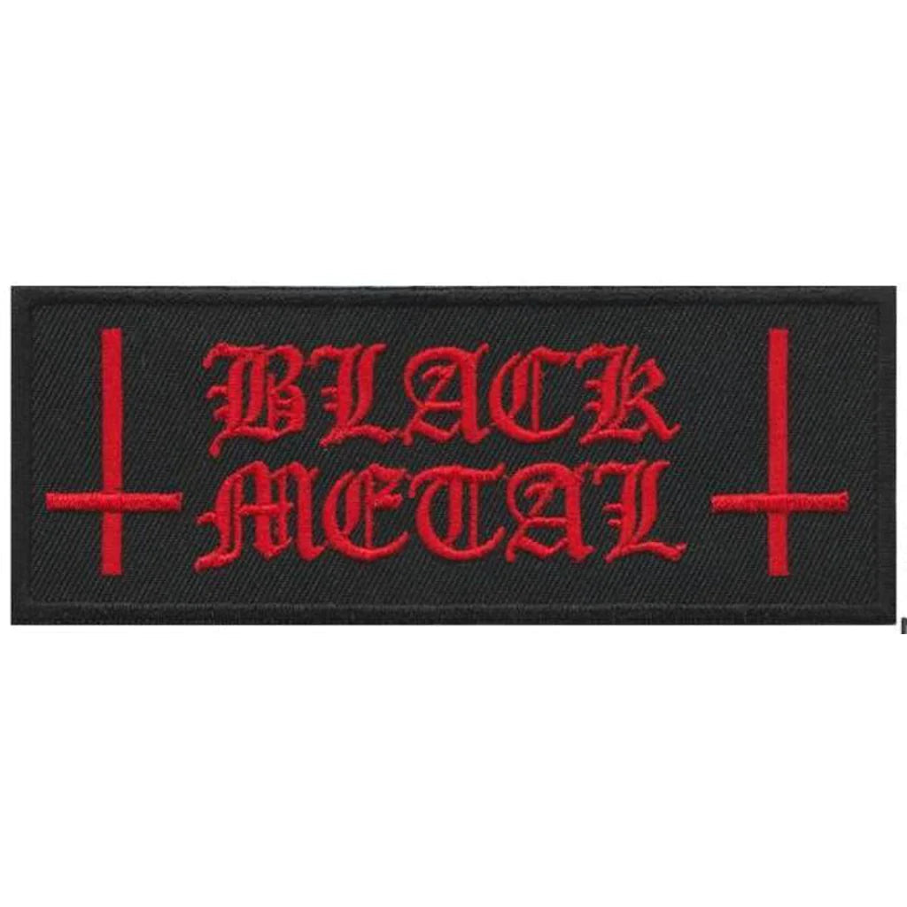 RED BLACK METAL PATCH