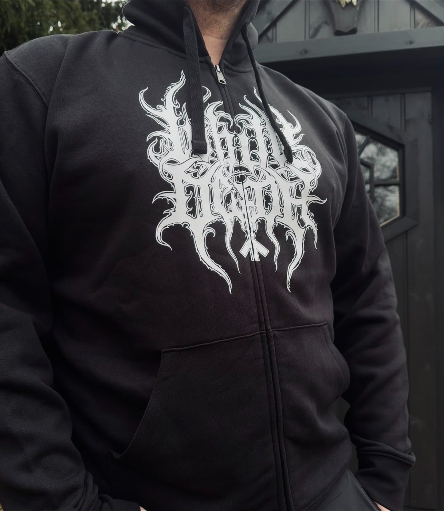 WHITE DEATH "SF24" ZIPPED HOODIE