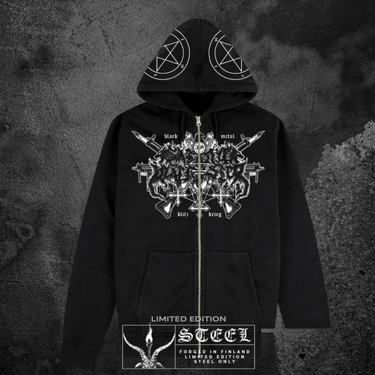 SATANIC WARMASTER THE SECRET OF STEEL ZIPPED HOODIE