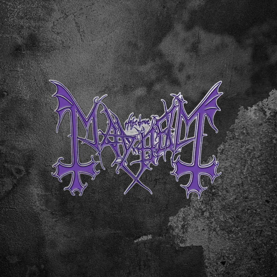 MAYHEM  "PURPLE LOGO" METAL PIN