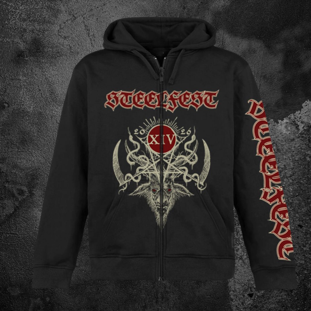 STEELFEST 2026, ZIPPED HOODIE, BIG FRONT PRINT
