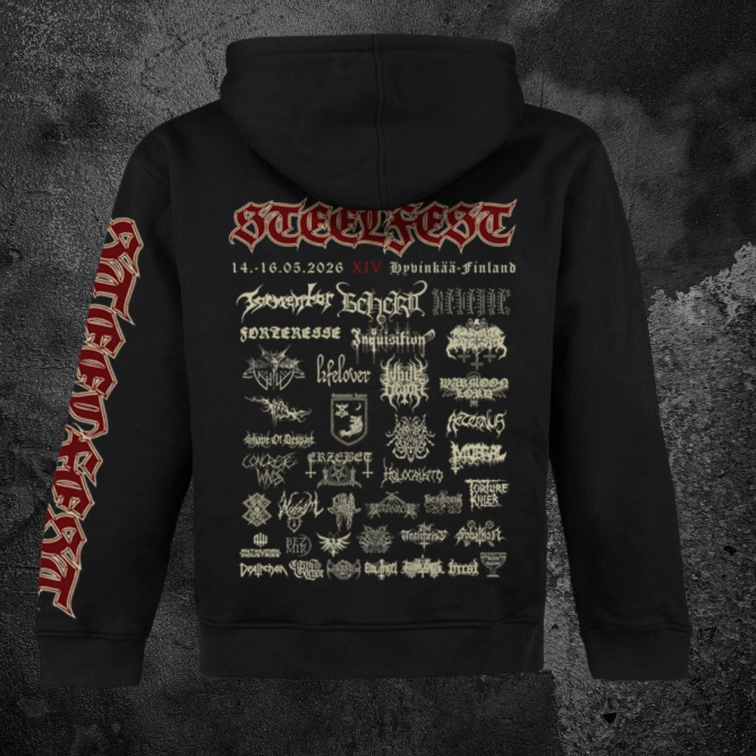 STEELFEST 2026, ZIPPED HOODIE, BIG FRONT PRINT