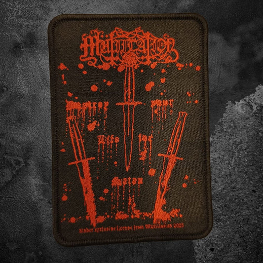 MUTIILATION "DESTROY YOUR LIFE FOR SATAN" PATCH (RED)