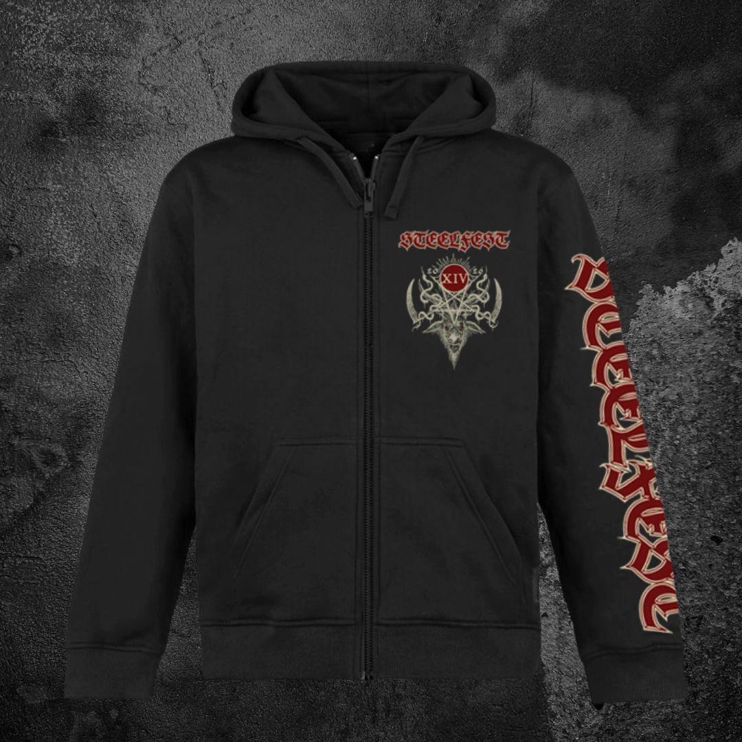 STEELFEST 2026, ZIPPED HOODIE, POCKET FRONT PRINT