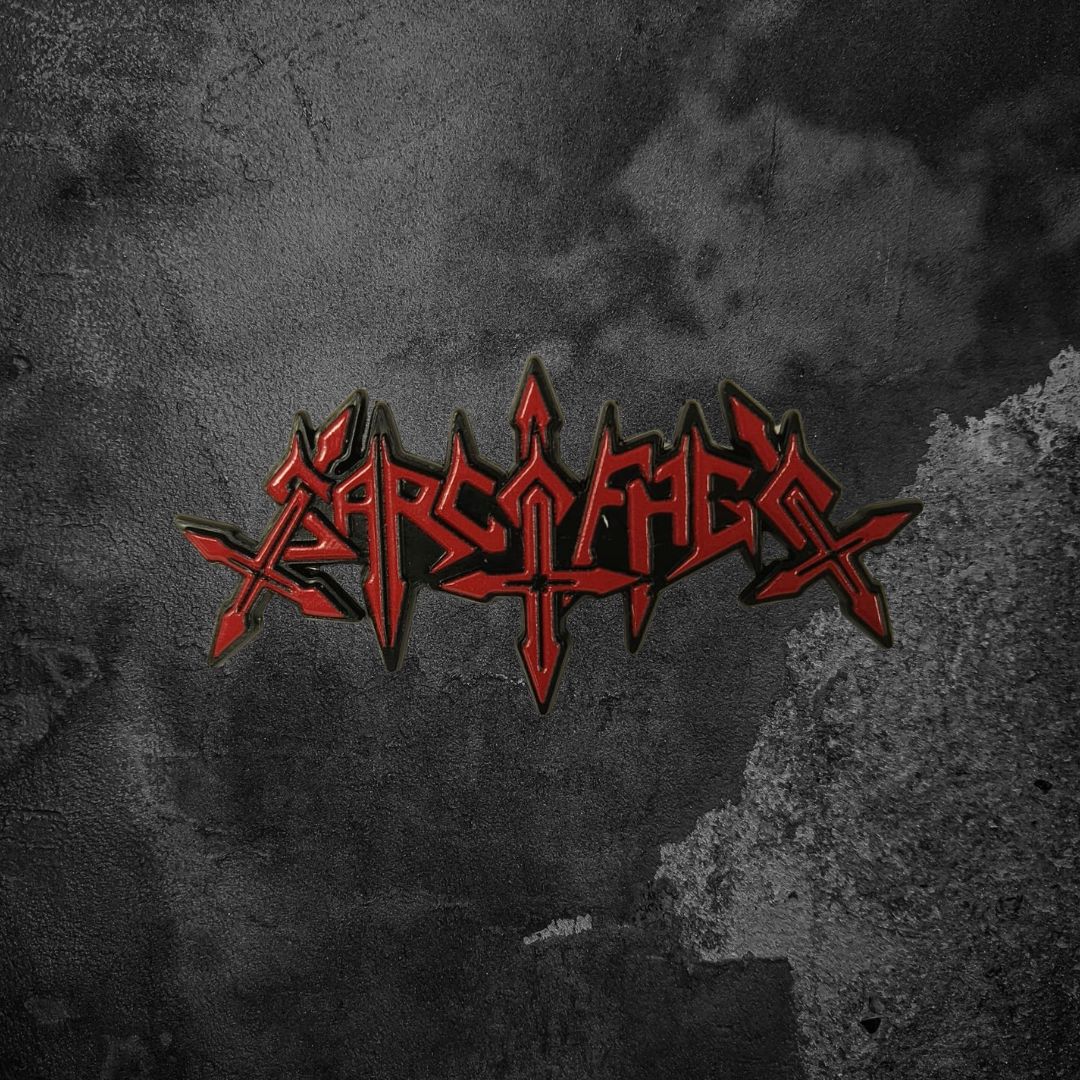 SARCOFAGO "RED LOGO" METAL PIN